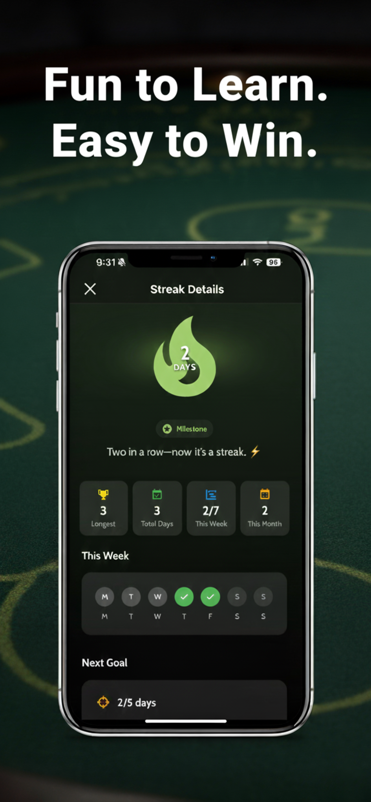 Streaks and progress tracking